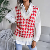 Bersha College Sommerpullover | Leichter Damenpullover im College-Stil mit Druck – Rot