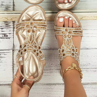 Sandalen Damen mit Orthopädischer Unterstützung – Bequeme Sommerschuhe im Boho-Stil für Ideal für Freizeitausflüge – Gold