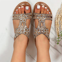 Sandalen Damen mit Orthopädischer Unterstützung – Bequeme Sommerschuhe im Boho-Stil für Ideal für Freizeitausflüge – Braun