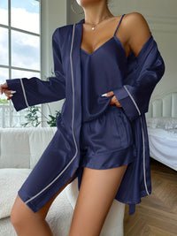 Sandra | Seiden pyjama Set – Marine