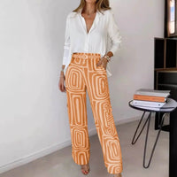 Marlene | Stilvolles Damen Set aus Bluse & Hose – Orange