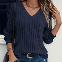 Sara | Winter Vibe Sweatshirt mit V Ausschnitt – Marine