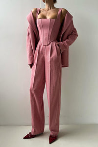 Dolce - Dreiteiliges Set mit Doppeljacke – Rosa