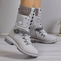 WinterHafen™ Wasserdichte Stiefel mit Weichem Fleecefutter und Rutschfester Sohle / Gemacht für die Kälte, Gedacht für Dich! – Hellgrau