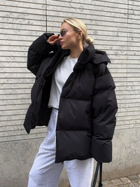 Asytrwa | Damenmantel im Retro American Street Style – Schwarz