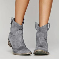 FIONA - WESTERN-STIEFELETTEN AUS VELOURSLEDER – Grau