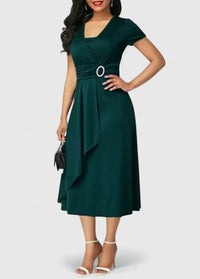 Sophie | Klassisches Midi-Kleid mit Stil & Komfort – Grün