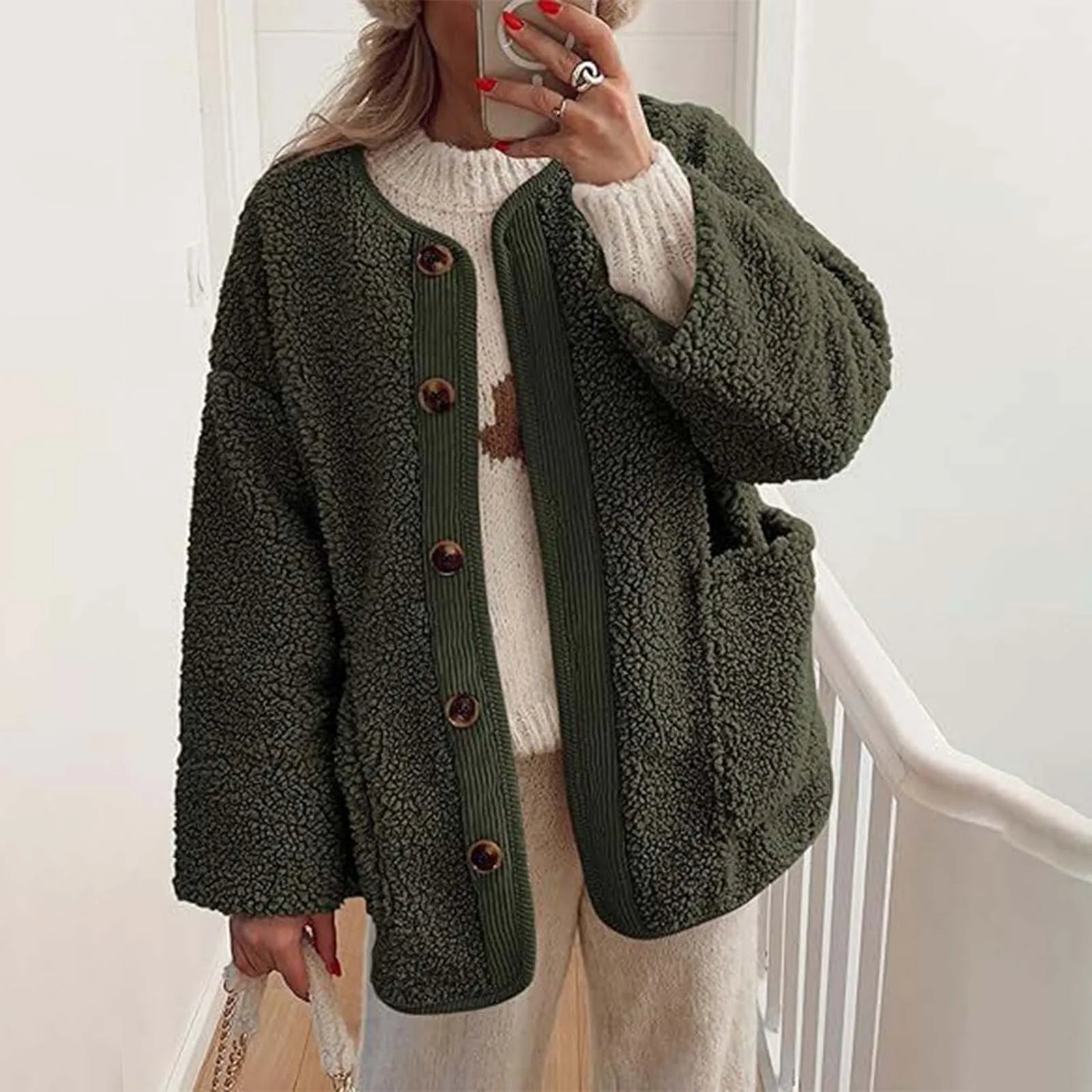 Palyntaya | Damen Winterjacke gemütlich und dick mit langen Ärmeln
