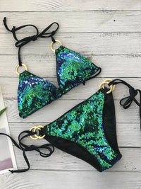 Heidi-Mode | Neu Sexy Bikinis Pailletten Goldfarbe Frauen Bandage Bikini Set Push-Up Vorgepolsterter Bh Badeanzug Set Bademode – 2570 NEJ 4