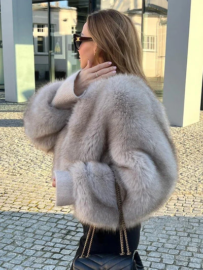 Nivoza | Eleganter Kunstpelzmantel für Damen