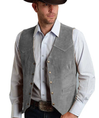 Herren Trachtenhemd | Geknöpftes Vest – Grau