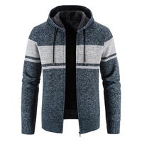 Julian | Vintage Cardigan mit Reißverschluss – Blau-Grau1