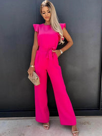 Lailani | Luxuriöser Jumpsuit mit Schleife – Rosenrot