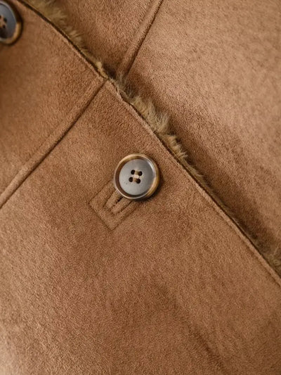Olivareia | Damen Fashion Lederjacke mit Teddy-Panel und Reißverschluss