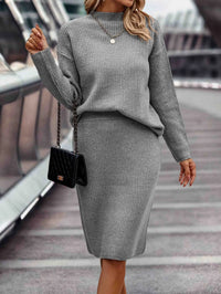 Teli | 2-Teiliges Set aus Pullover und Rock – Grau