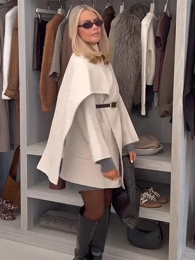 Lehmann Modehaus | Bequem Damen-Asymmetrischer Wollmantel