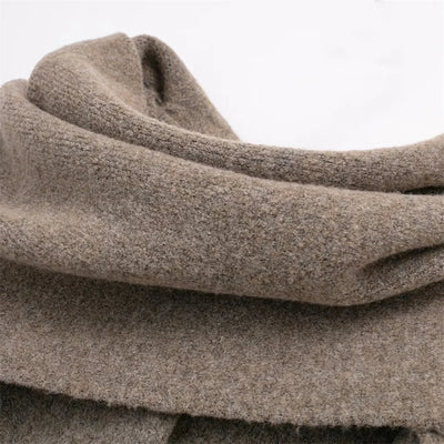 Simona | Modischer und lässiger Damen Strickmantel mit Schal