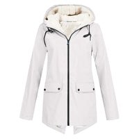 Damen Winter Wasserdichter Trenchcoat | Mit Kapuze – Weiß