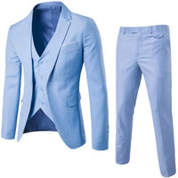 Sommerlicher Hochzeitsanzug für Herren - Leichter 3-teiliger Anzug mit Weste, Blazer und Hose – Hellblau