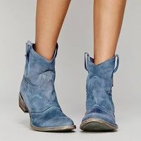 Damen Vintage Stiefeletten | Schlüpfen – Blau