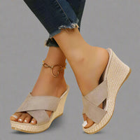 Ernestine | Stilvolle Keilsandalen für maximalen Komfort – Beige