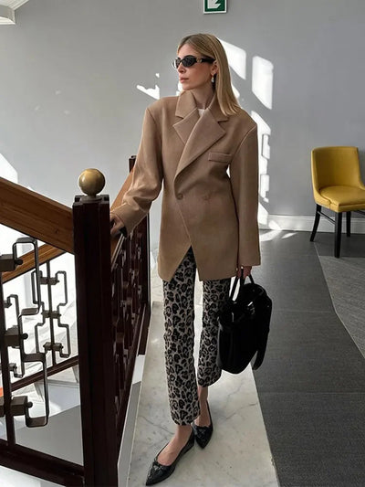 Aslertra | Damenmode Langarm-Blazer mit Reverskragen