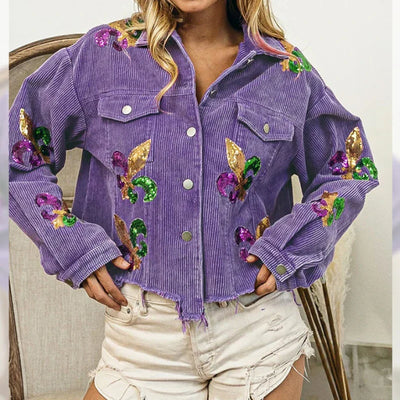 Vyaleith | Royal Fleur abgeschnittene Cordjacke