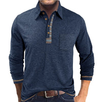 Bellford™ Langarm-Poloshirt Mit Raffiniertem Finish – Dunkelblau