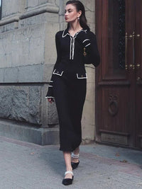 Sara | Elegantes Langkleid – Schwarz.