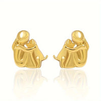 NURI – Elegante bicolor Bicolor-Umarmungs-Ohrstecker aus Silber & Gold für stilvollen Look – Gold