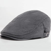 Unisex Modische Cord Baskenmütze | Stilvoll – Grau