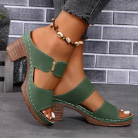 Sophia | Fußgewölbestütze Blockabsatz Sandalen – Grün