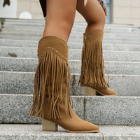 Damen Mittelkalb Cowboy Stiefel | Western Stil – Braun