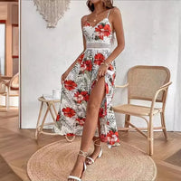 Garden™ Maxikleid Mit Spitzen-Taille Und Elegantem Schlitz – Weiß