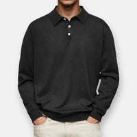 Aiden™ | Langarm-Polo – Schwarz