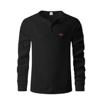Rafael | Struktur-Henley Herren elegant & alltagstauglich – Schwarz