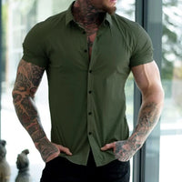 Detroit™ Slim Fit Hemd mit Körpernahem Sitz – Olivgrün