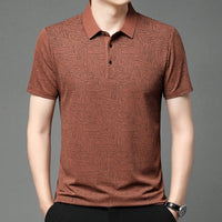 HARALD - POLOSHIRT MIT HOLZMASERUNG-MUSTER – Braun