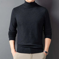Leichter Sommer-Rollkragenpullover für Herren - Moderner Pullover für warme Tage – Schwarz