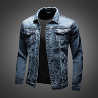 Herren Knopf Daunen Langarm Jacke | Bequeme – Blau