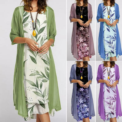 Berthana | Damen Rundhalsausschnitt Kleid