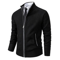 Yitzhak - Lässige Strickjacke Mit Stehkragen – Schwarz