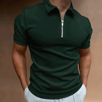 JAXON - Polo T-Shirt mit Reißverschluss – Grün
