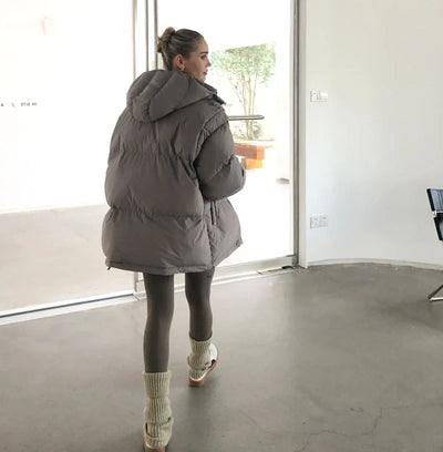 Kyie | Neue burgunderrote Winterjacke Damen, warm und stilvoll