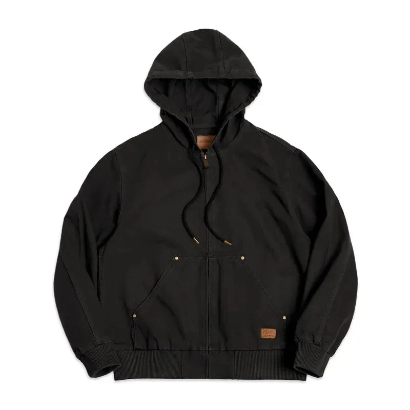 Wicelise | Vintage Kapuzenjacke Canvas Modisch Baumwolle