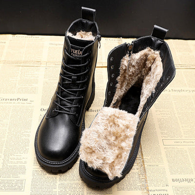 Witase | Schwarze Winterstiefel aus Leder