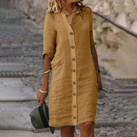 Bryn | Stilvolles kurzes Kleid mit Bauchbedeckung – Khaki