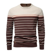 Mateusz - Gestreifter Pullover – Braun