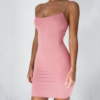 Evelin | Spaghettiträger Minikleid Für Damen – Rosa