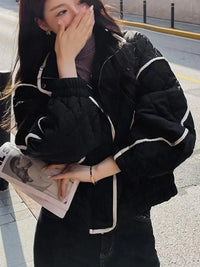 Kemine | Damen Winterparka – Leicht und Warm mit Kontrastdetails – Noir